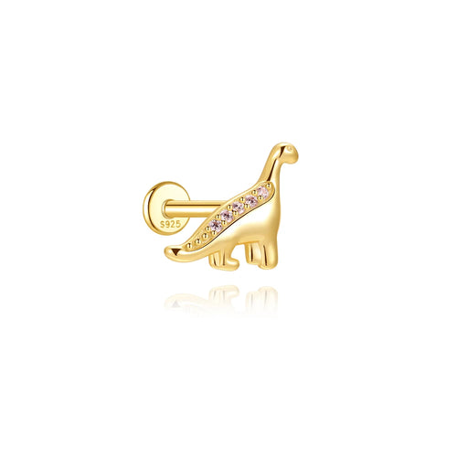 AIDE 1PC 925 Sterling Silver Lucky Red Koi Piercing Earring For Women