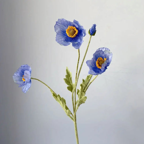 Artificial Flowers Fake Poppy Silk Flowers Long Stem Housewarming