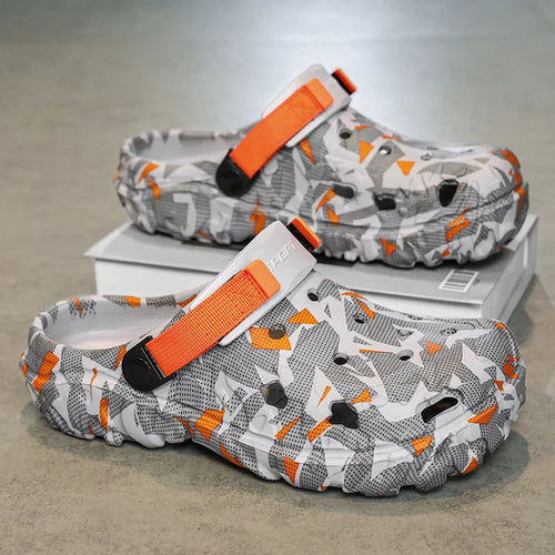 Men's Clogs Slippers Sandal Male Garden Shoes Flat Camouflage