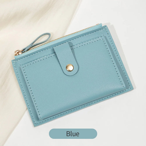 Minimalist and Fashionable Women's Short Card Bag Ultra-Thin Mini PU