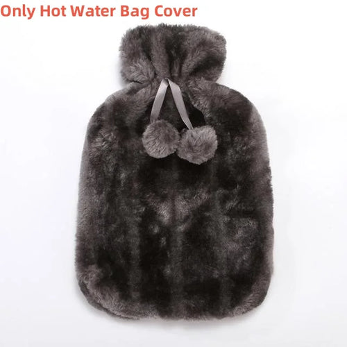 2L Hot Water Bottle Cover Rubber Hot Water Bags Winter Plush Hand