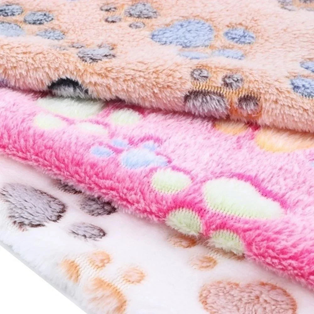 Soft Fluffy High Quality Pet Blanket Cozy Cartoon Pattern Mat Warm