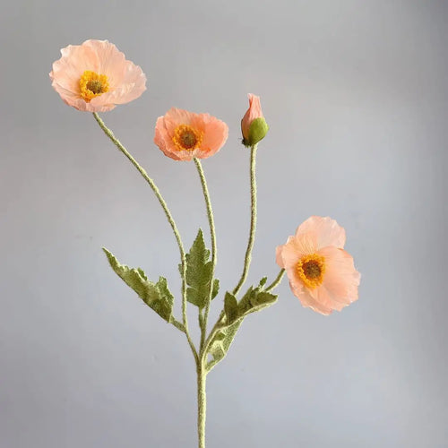 Artificial Flowers Fake Poppy Silk Flowers Long Stem Housewarming