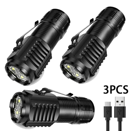 Rechargeable EDC LED Flashlight Portable Strong Light Waterproof