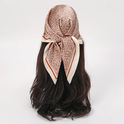 Bohemian Style Floral Print Women’s Square Silk Scarf Satin Head Wrap