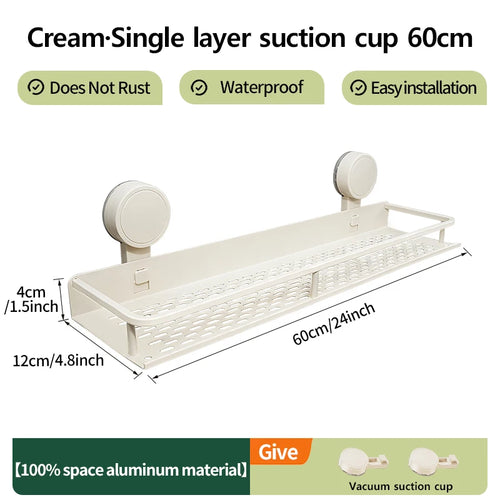 Multifunctional Suction Cup Rack Kitchen Utensils Storage Wall Mounted