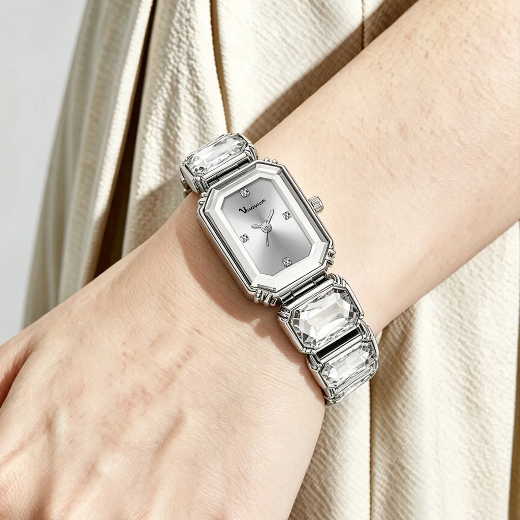 VA VA VOOM Luxury Diamond Women Bracelet Watch Fashion Rose Gold