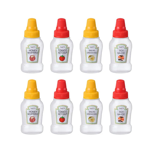 Mini Condiment Squeeze Bottles 25ml Honey/Ketchup/Soy