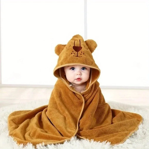 Animal Baby Bathrobe Quick Absorbent Soft Cap Warm Polyester Robe