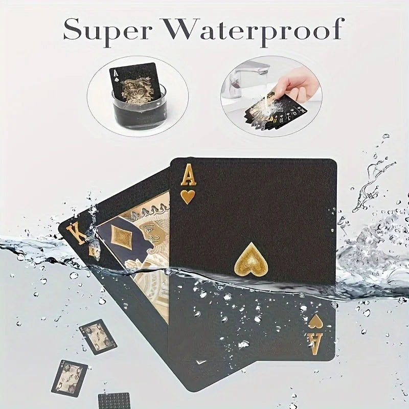 Cool Black Gold Waterproof Playing Cards, a Deck of Playing Cards