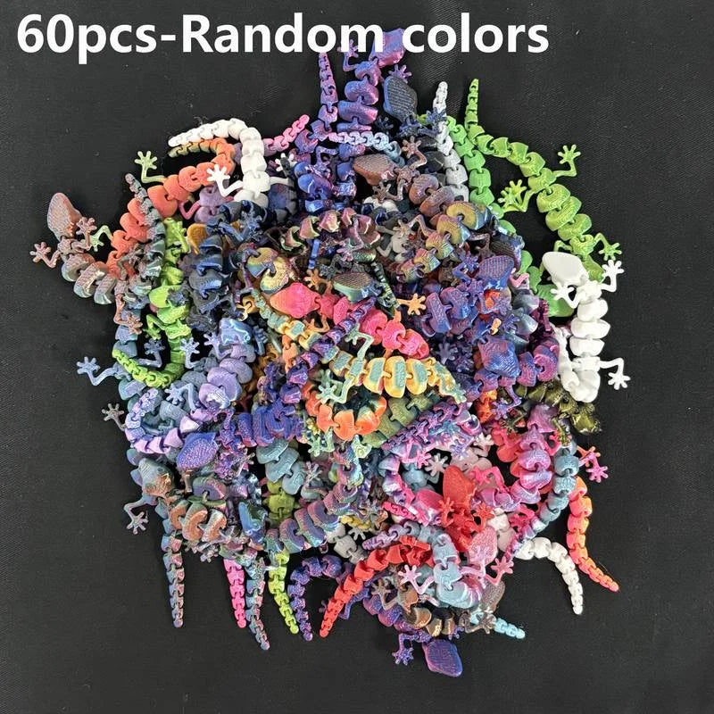 Multi‑Pack of 3D Colorful Gecko Wall Decorations - Printed Home