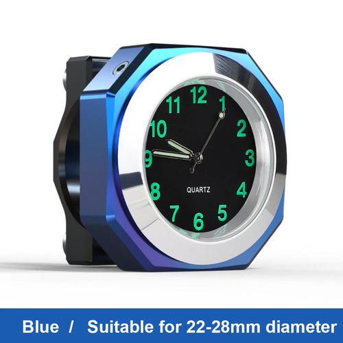 Universal 22-28mm Waterproof Motorcycle Bike Handlebar Clock Mount