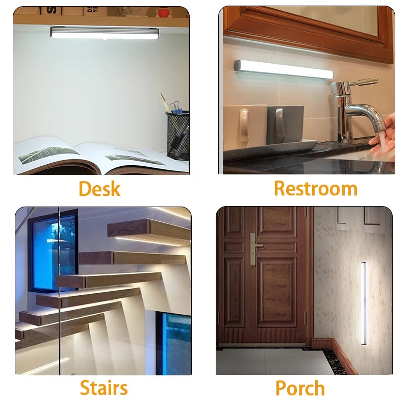 LED Motion Sensor Light Wireless LED Night Light Type C Rechargeable