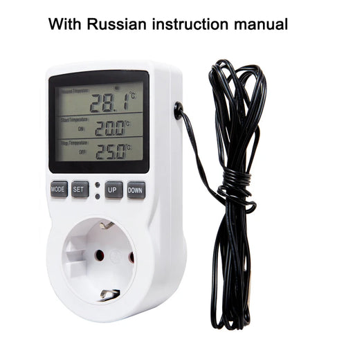 EU FR Plug Socket Thermostat Digital Temperature Controller Socket