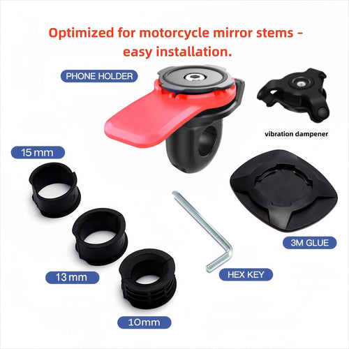 Rearview Mirror Phone Holder, Universal Bracket with Shock Absorber