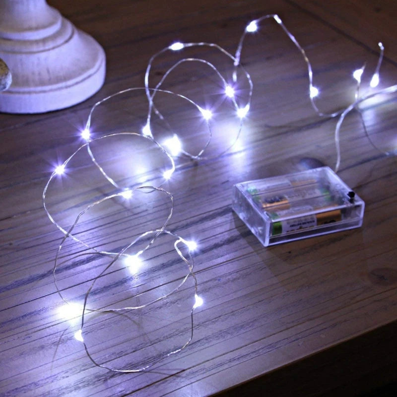 LED Copper Wire String Lights 3XAA Battery Operated Christmas