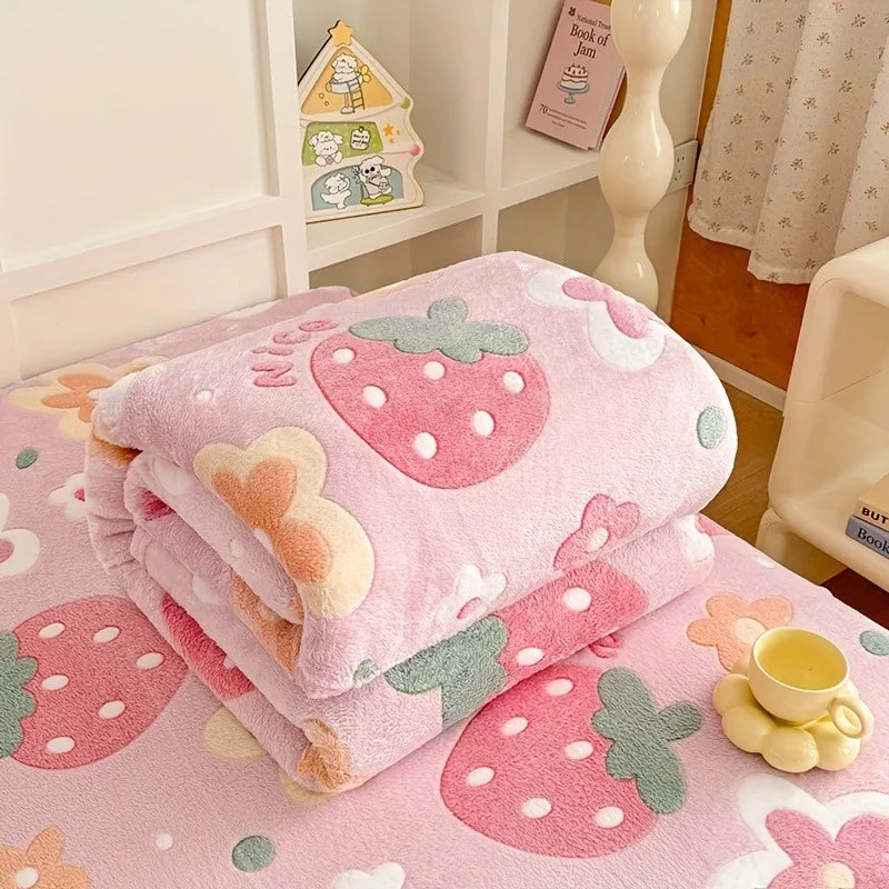 Cozy Floral Flannel Throw Blanket Soft Machine Washable All-Season