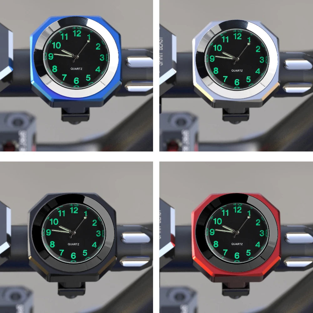 Universal 22-28mm Waterproof Motorcycle Bike Handlebar Clock Mount