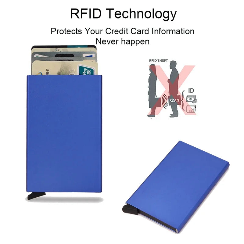 Rfid Metal Credit Card Holder Luxury Men Minimalist Wallet Cardholder