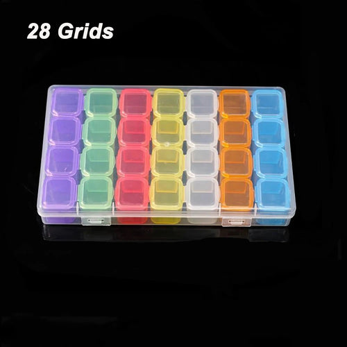 28 Grids Storage Box Adjustable Compartments for Jewelry Diamond