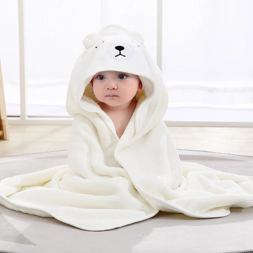 Baby Animal-Shaped Bathrobe, Quick-Absorbing Soft Hooded Bath Towel