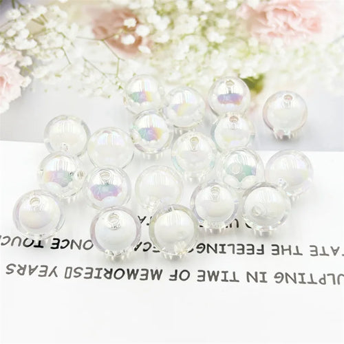 108/54pcs 8/10mm Pink Color Acrylic Beads, Interval Beads. Loose Beads