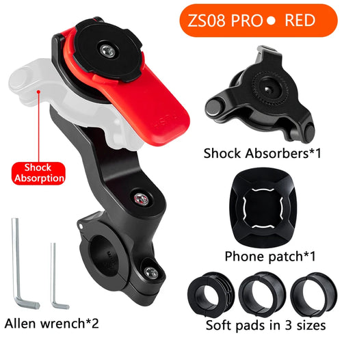 Motorcycle Rearview Mirror Phone Holder with Shock Absorber Universal