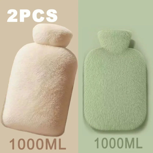 1/2PCS1000ML Soft Hand Warmer Hot Water Bag Bottles Removable Washable