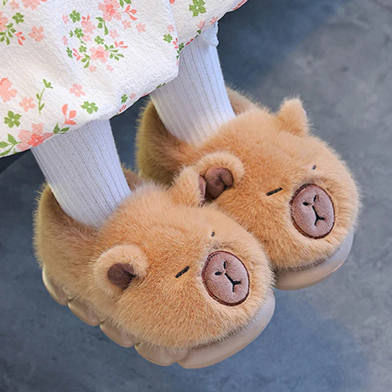 Capybara Children's Winter Cotton Slippers New Boys Girls Cartoon