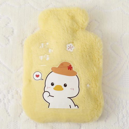 Cartoon Plush Rabbit Bear Hot Water Bottle Water Filling Velvet Small