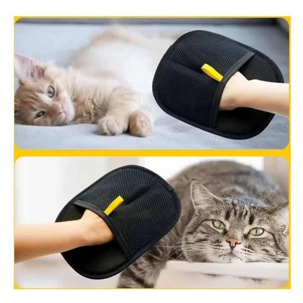 Washable Pet Hair Removal Gloves, Double‑sided Lint Dehairing Tool for
