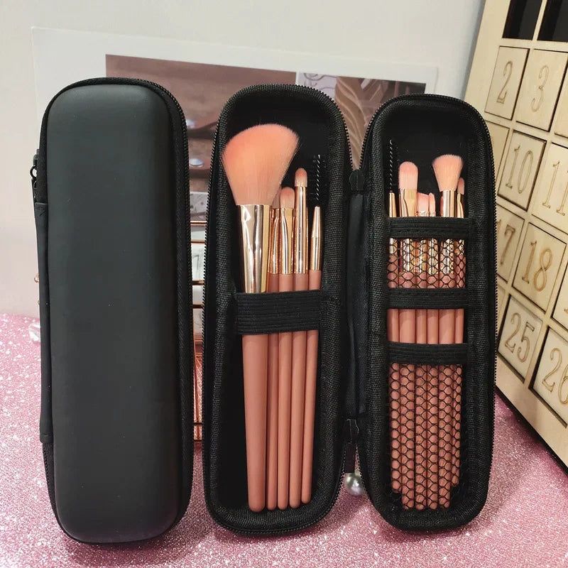 Black Cosmetic Storage Bags Waterproof Double Zipper Makeup Brushes