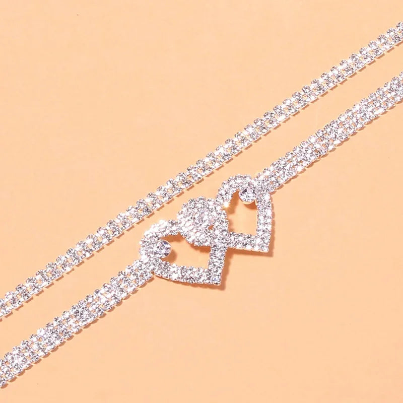 Fashion Rhinestone Chain Anklets For Women Luxury Shining Ankle