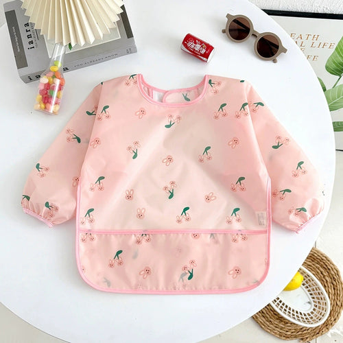Waterproof Full Sleeve Baby Bibs Children Apron Long Sleeve Feeding