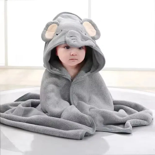 Cartoon Baby Bath Towels Soft Newborn Hooded Towel Blanket Cute