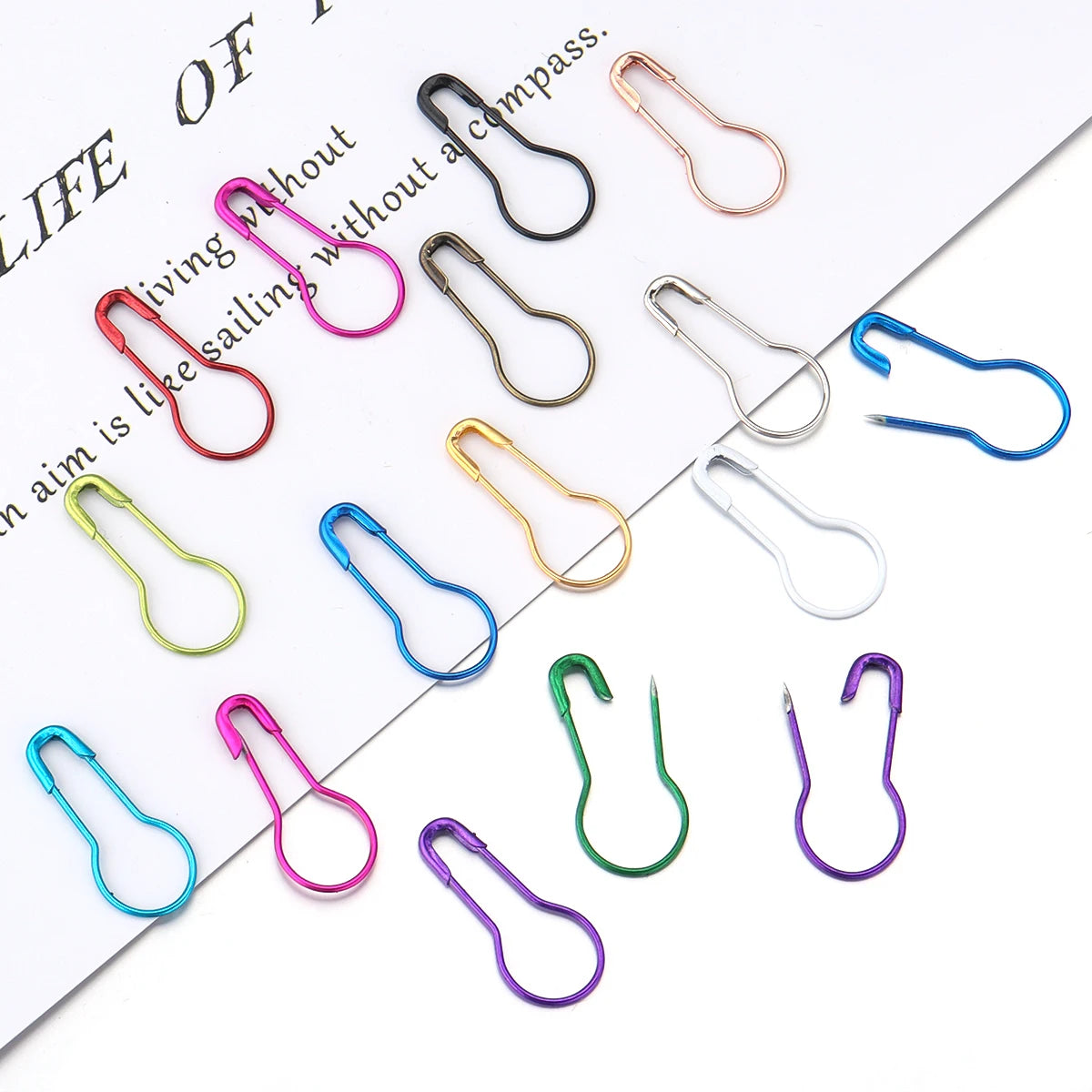200Pcs/Lot Metal Pins Crochet Accessories Gourd Safety Pin Locking