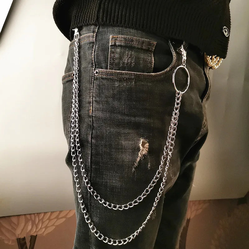 Metal Belt Chain HipHop Rock Punk Hook Trousers Pant Waist Link Metal