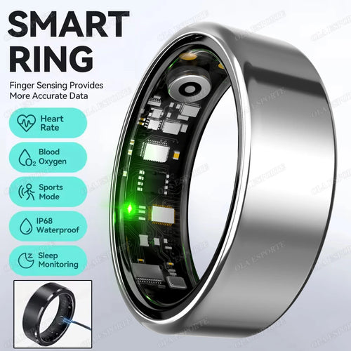 New R09 Smart Ring Men Women with Charging Case,Heart Rate Blood