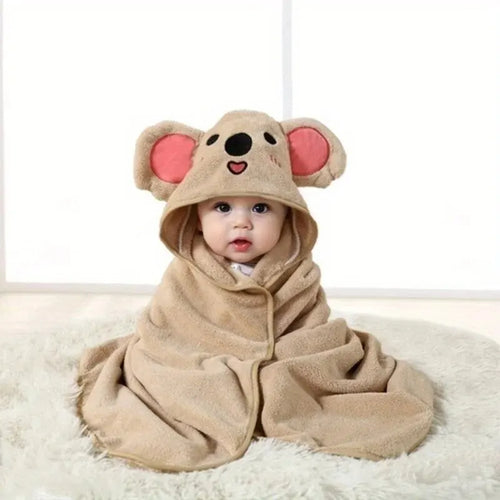 Animal Baby Bathrobe Quick Absorbent Soft Cap Warm Polyester Robe
