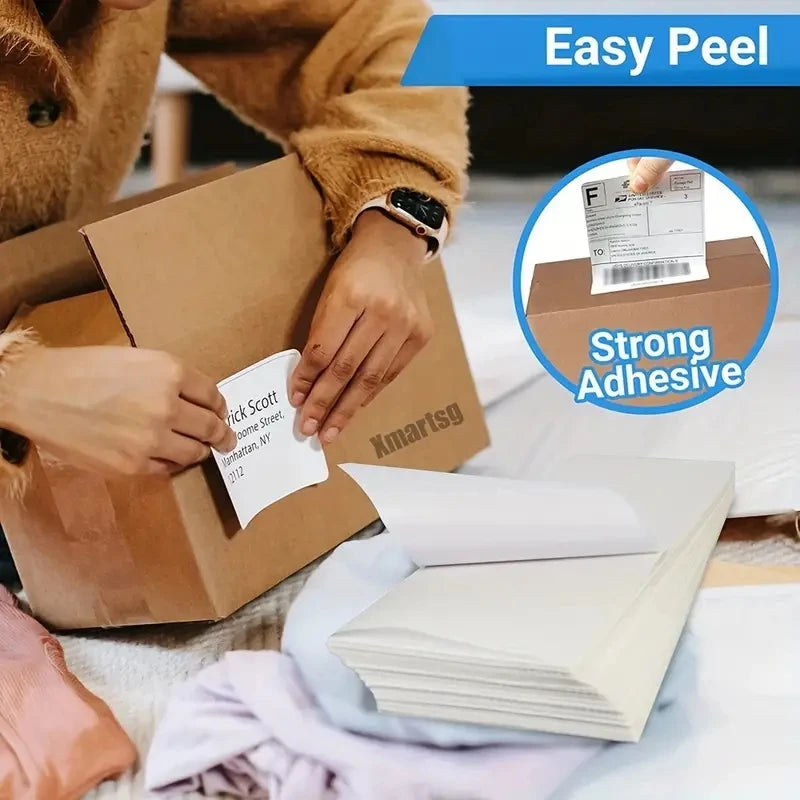 4x6 Inch Direct Thermal Labels 500 Labels Per Stacked Strong Adhesive