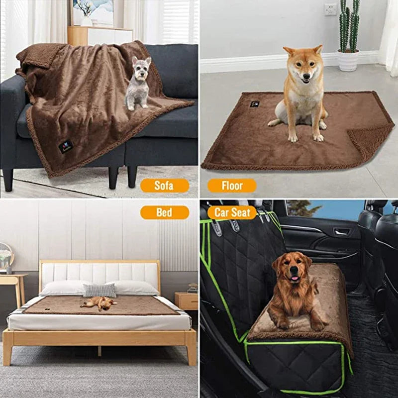 Waterproof Pet Blanket Liquid Pee Proof Dog Blanket for Sofa Bed Couch