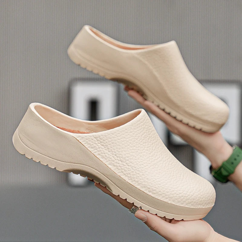Men Sandals Garden Clogs Waterproof Anti-Slip Oil-Resistant Chef Shoes