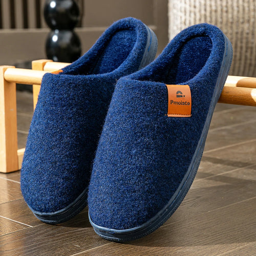 Winter Men Felt Platform  House Slippers Ultra Warm Cushion   Cozy