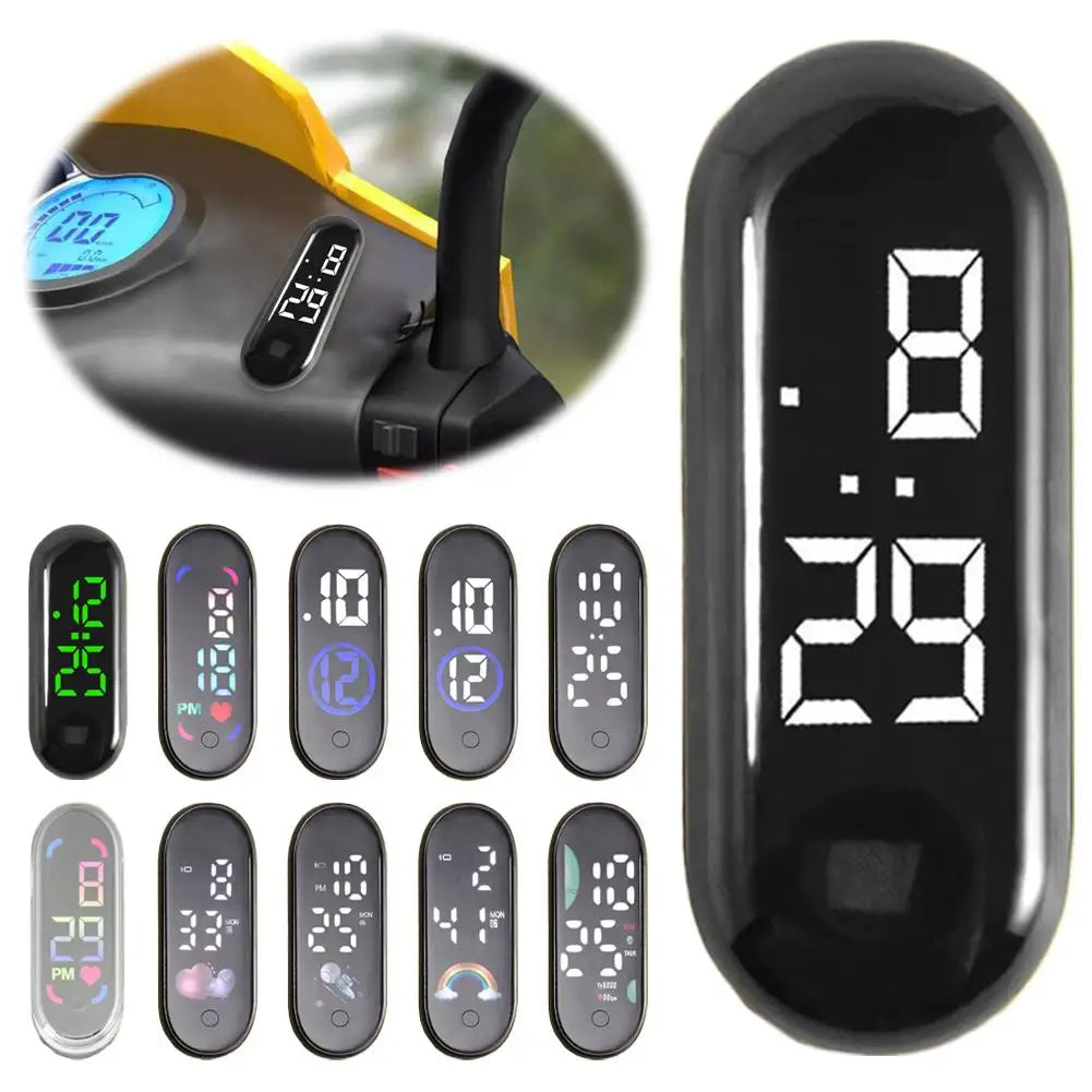Mini Electric Car Clock LED Movement Touch Waterproof Portable Car