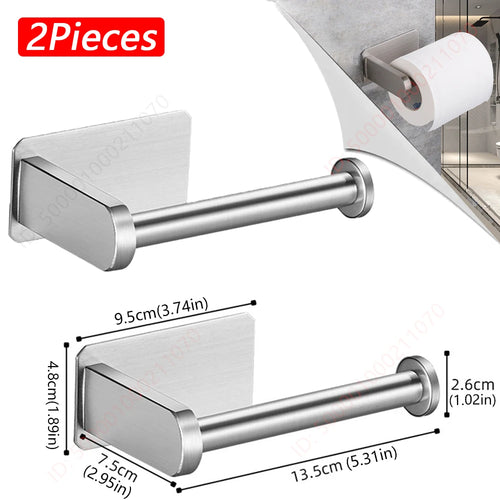 1~2PCS Toilet Paper Rack Bathroom Paper Towel Holder Adhesive