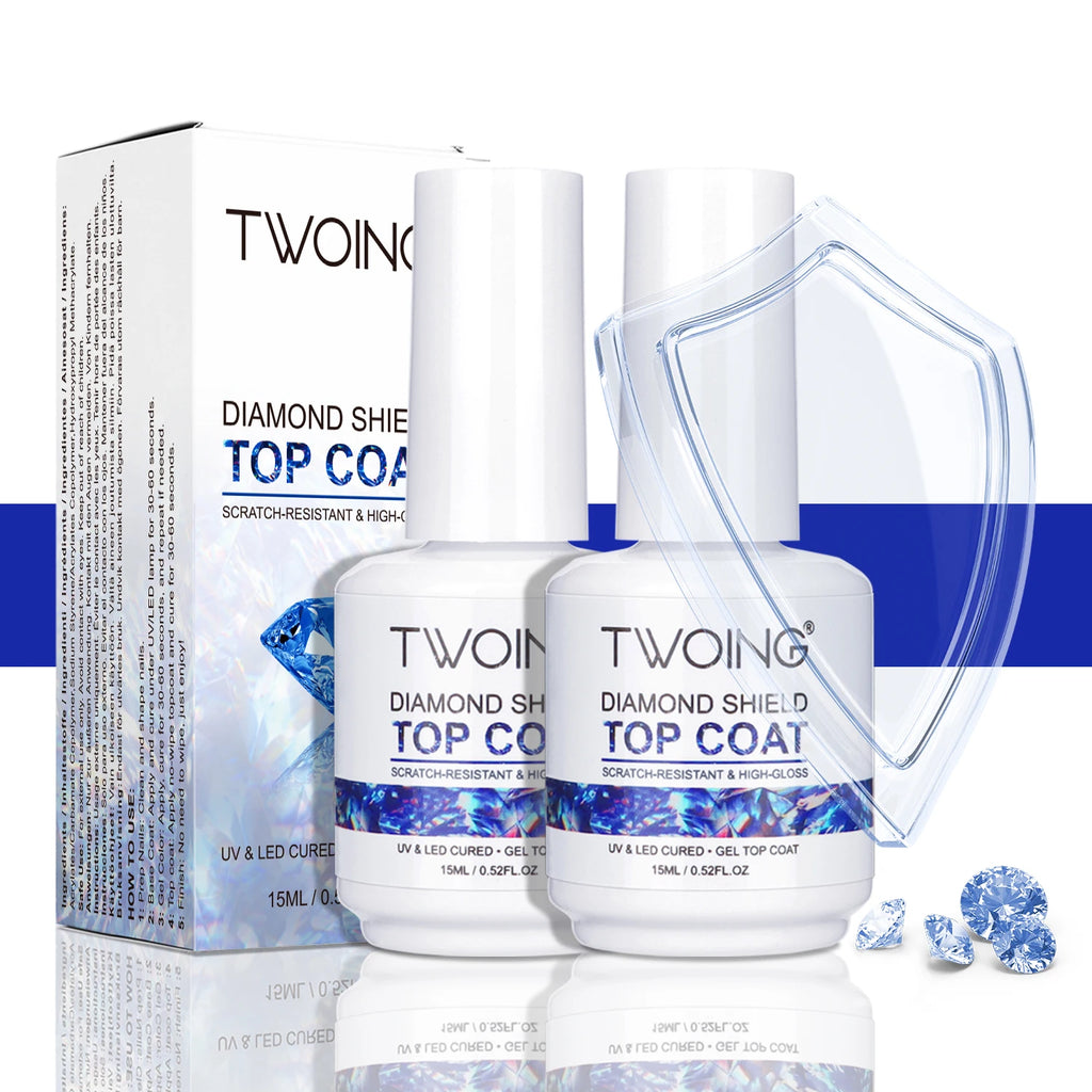 TWOING 15ml New Super Shine Top Coat Gel Nail Polish Diamond Topcoat