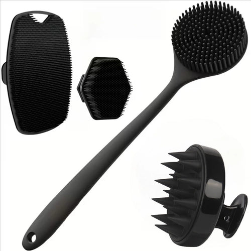 4PCS Set Silicone Body Scrubber Soft Exfoliating Brush for Face Gentle