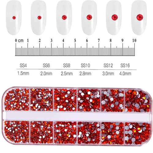 12Grids Mixed Mini Christmas Gems Nail Charms 2mm Luxury Crystal Nail