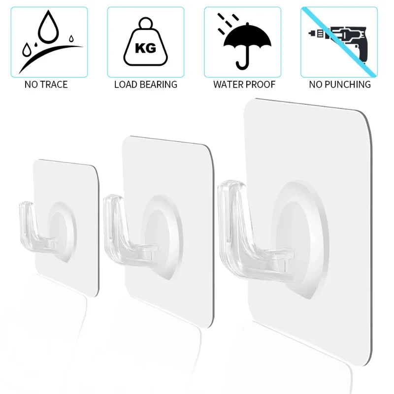 Self-Adhesive Hook Transparent Door Wall Hook Child Heavy