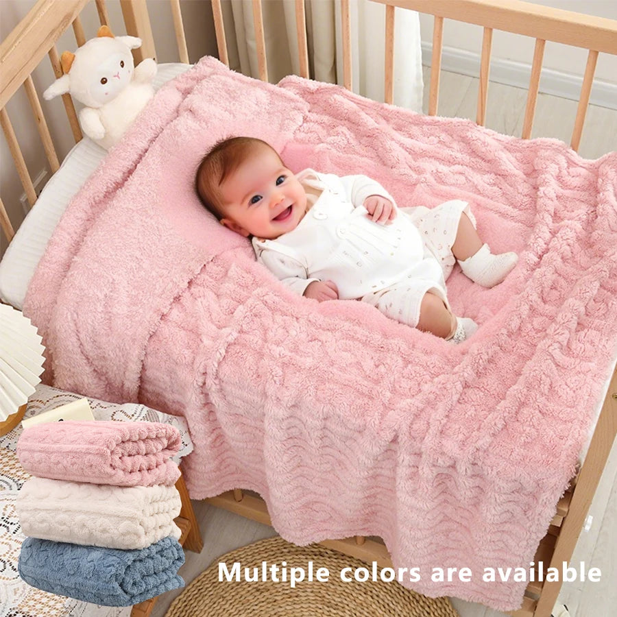 1 Coral Fleece Blanket for Babies and Children - Ultra-Soft Striped